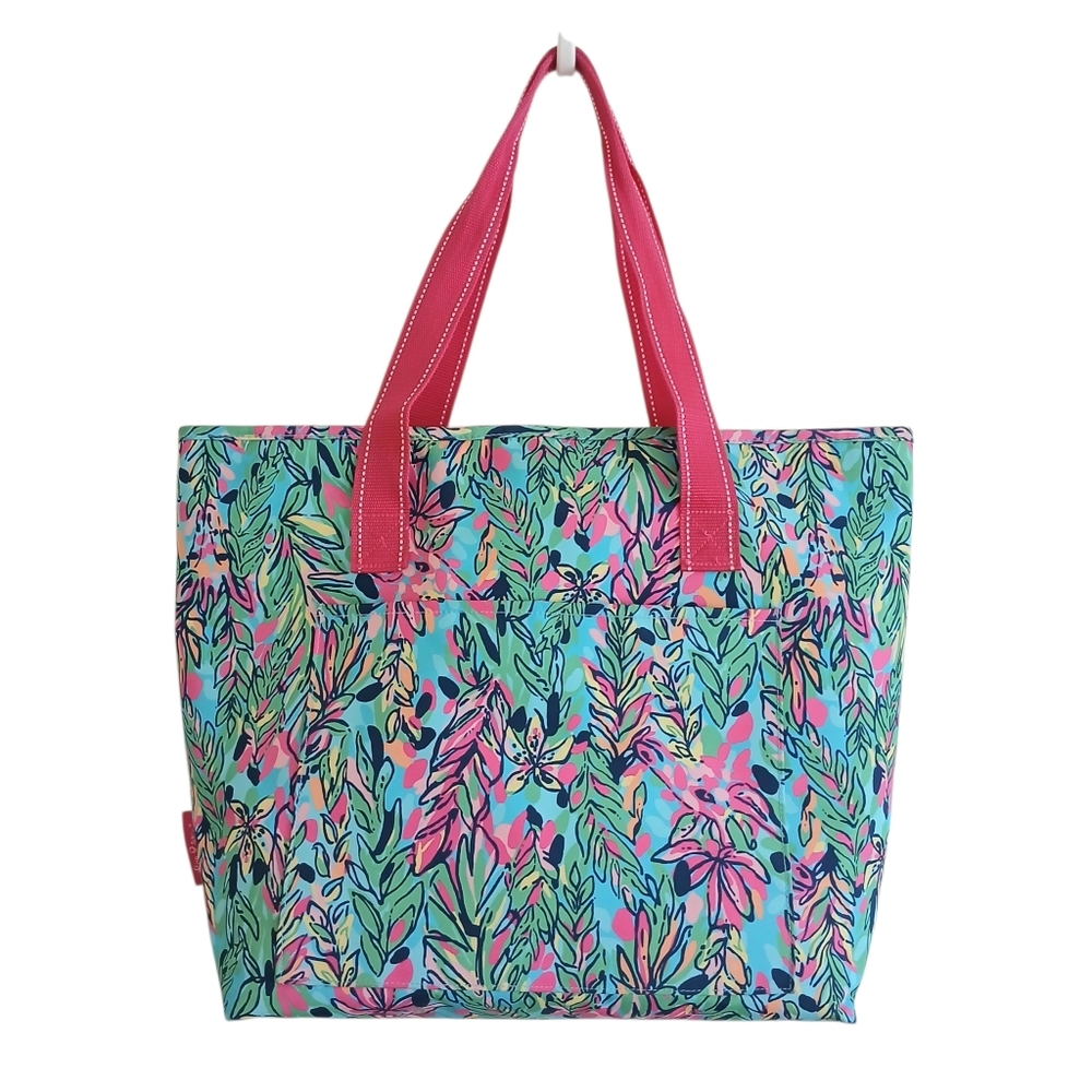 Lilly Pulitzer Large Insulated Tote Zip Top Beach Boat Preppy Colorful Roomy
